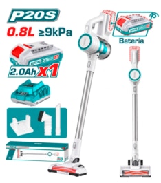 ASPIRADORA VERTICAL LI-ION 20V 0.8L PRESION 9KPA + CARGADOR + 1 BATERIA DE 2.0AH + ACC #TVLI2006 – TOTAL