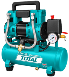 COMPRESORA DE AIRE 6 LITROS SILENCIOSA 1.5HP (#TCS1110062-5) – TOTAL