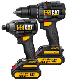 TALADRO 18V + ATORNILLADOR DE IMPACTO 200NM + MALETIN + 2 BATERIAS 2.0AH ( DXK201 ) – CAT