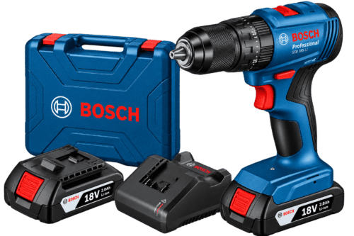 TALADRO ATORN. 0-4401650RPM GSB 185-LI + 2 BAT. 18V + 1CARGADOR 207MM (#06019K31E0) – BOSCH