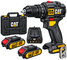 TALADRO ATORNILLADOR 18V 50NM + 2 BATERIAS 2.0AH ( DX1010 ) – CAT