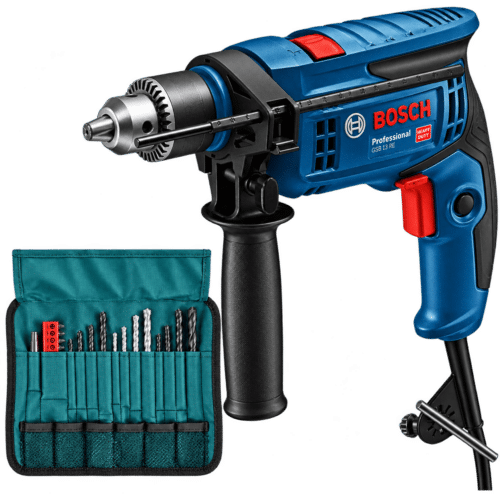 TALADRO PERCUTOR 13MM 650W C CAJA + KIT 23 ACC. – BOSCH