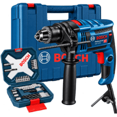 TALADRO PERCUTOR 13MM 750W C/MALETIN + SET 34PZAS (#GSB16RE) – BOSCH