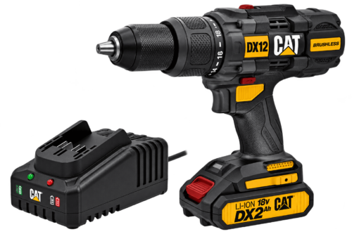 TALADRO PERCUTOR ATORNILLADOR BRUSHLES 65NM 18V DX1120K + 1 BATERIA 2.0AH + CARGADOR DXK904 – CAT
