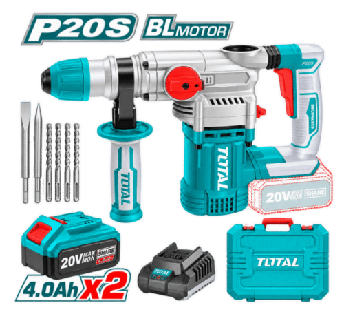 ROTOMARTILLO PLUS PESADO 20V CACOPLE EN MALETA INDUSTRIAL (#TRHLI202882) – TOTAL