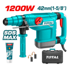 ROTOMARTILLO SDS MAX 1200W/ 42MM (1-5/8″) 514RPM 2-10J (#TH112426) – TOTAL